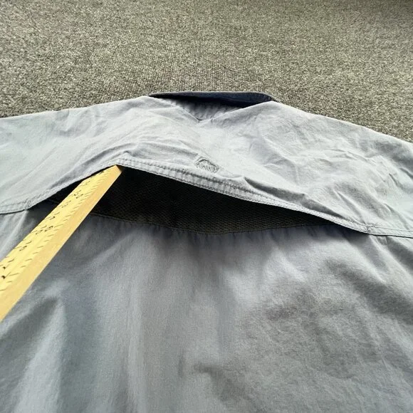 Wolverine Mens XL Short Sleeve Button Down Shirt Light Blue Cotton Vented Back - Picture 6 of 7